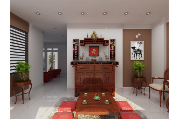 Mẫu thiết kế nhà cấp 4 có phòng thờ