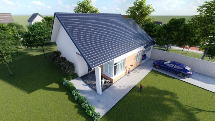 thiết kế nhà cấp 4 3 phòng ngủ