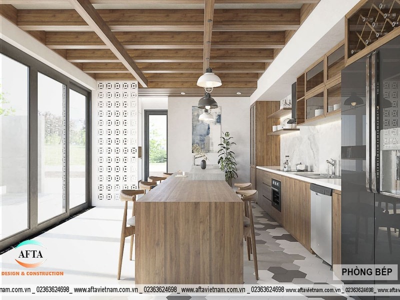 Thiết kế phòng bếp hiện đại cho nhà ống Đà Nẵng