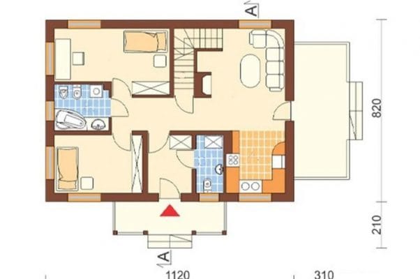 Bản vẽ thiết kế nhà ống 5x20m 1 tầng