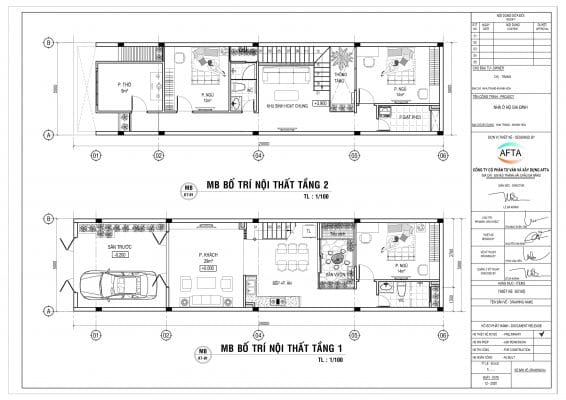 Mặt bằng công năng mẫu nhà 2 tầng