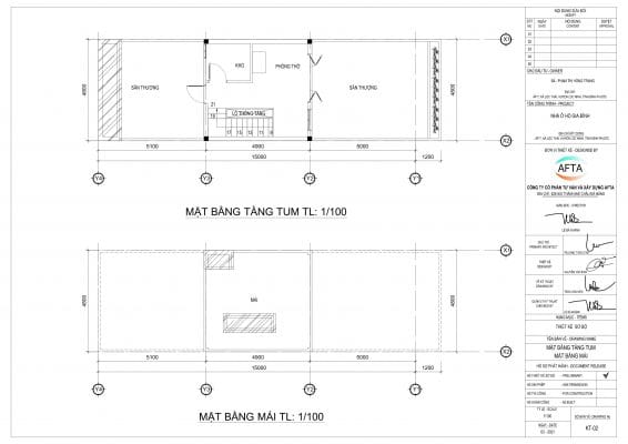 Mặt bằng công năng tầng 1 và 2 nhà chị Trang