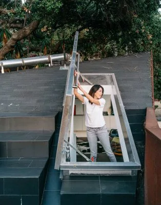 khung sắt giếng trời