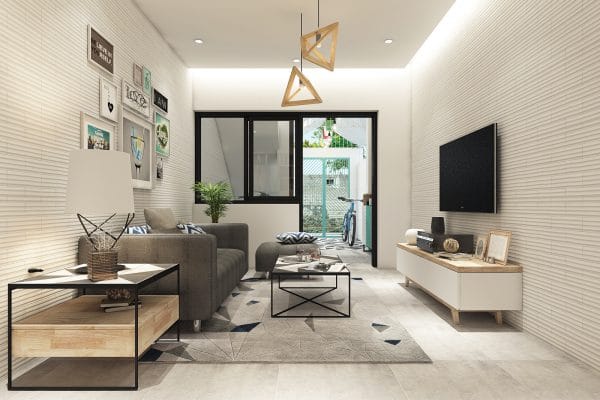 phong cách thiết kế nội thất hiện đại cho nhà lệch tầng