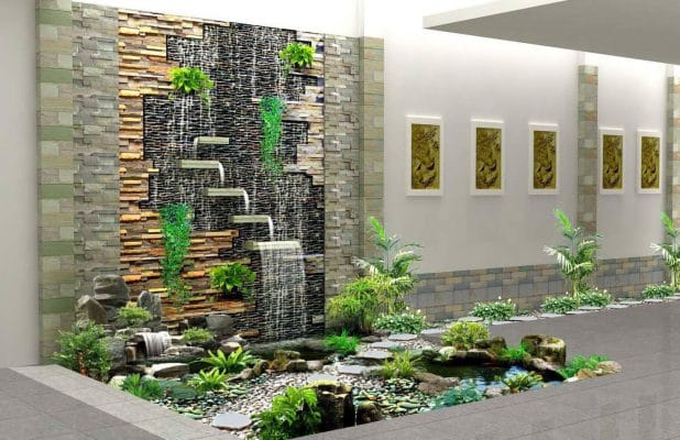 trang trí giếng trời nhà ống