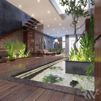 tiểu cảnh giếng trời trong nhà