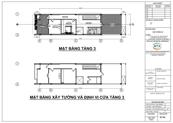 mặt bằng tầng 3 nhà anh Long