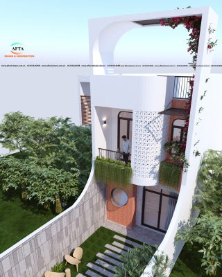 Phối cảnh nhà anh Nhật | Góc bên