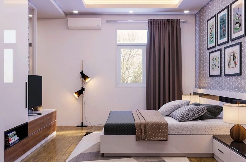 Mẫu 1 - Phòng ngủ cho người lớn, nội thất phòng ngủ đơn giản hiện đại