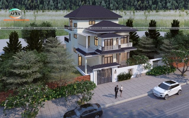 Phối cảnh 3D nhà chú Vĩnh - Góc từ trên xuống