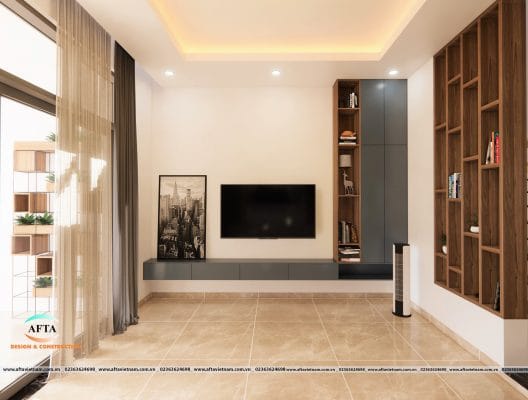 thiết kế phòng khách nhà anh Phùng