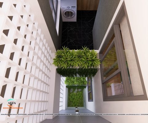 Phối cảnh giếng trời sau