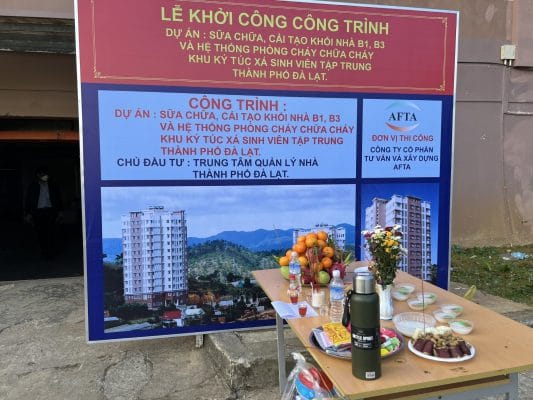 thi công kí túc xá