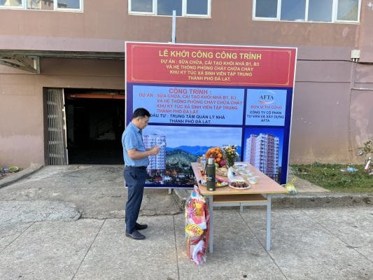 thi công kí túc xá