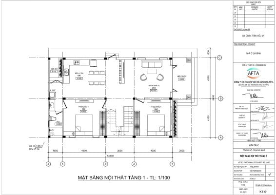 Mặt bằng nhà chị My | Tầng 1