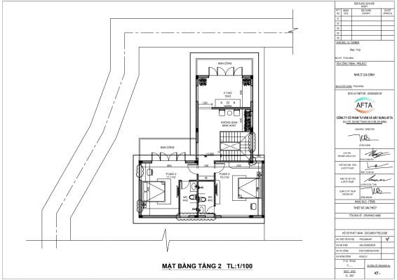 Mặt bằng nhà anh Thọ | Tầng 2