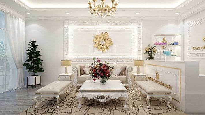 Thiết kế phòng tiếp khách Spa theo phong cách cổ điển