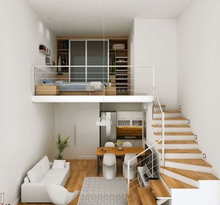 thiết kế nhà cấp 4 gác lửng hiện đại