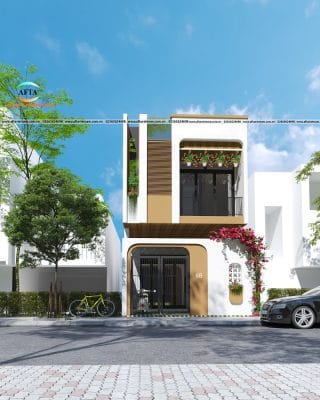 thiết kế nhà phố 2 tầng