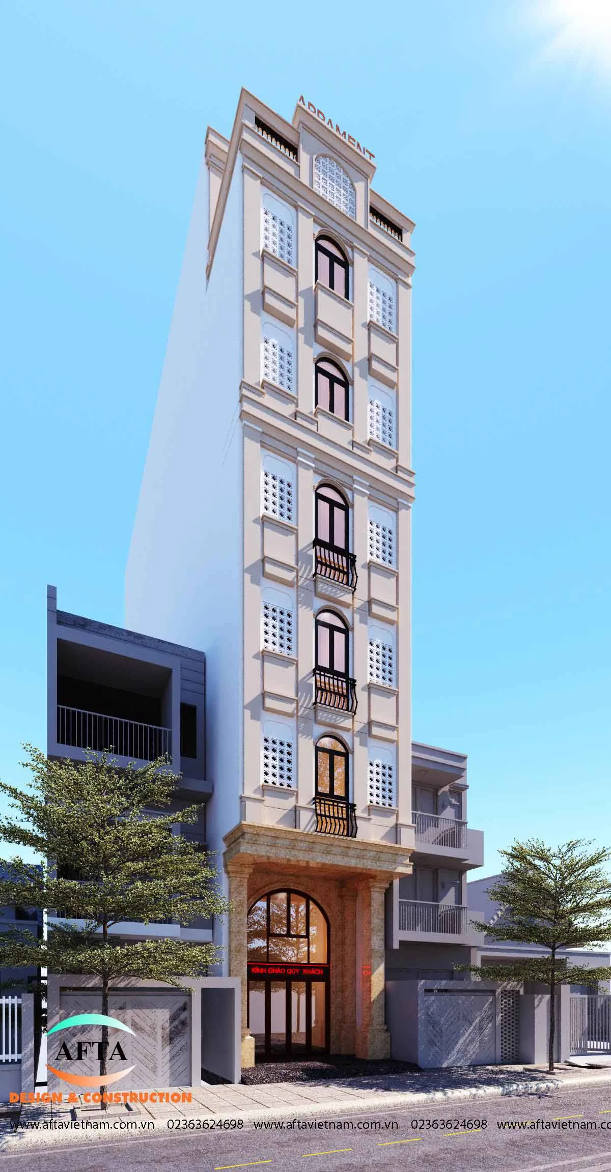 thiết kế khách sạn mini đẹp 2022