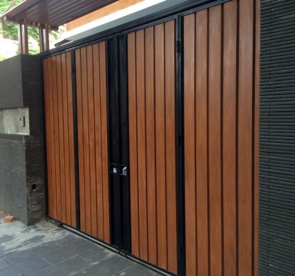 thiết kế cổng gỗ nhựa composite afta