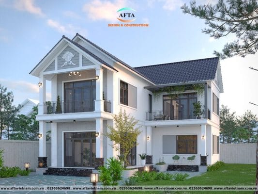 Thiết kế nhà 2 tầng ở nông thôn hiện đại đẹp nhất