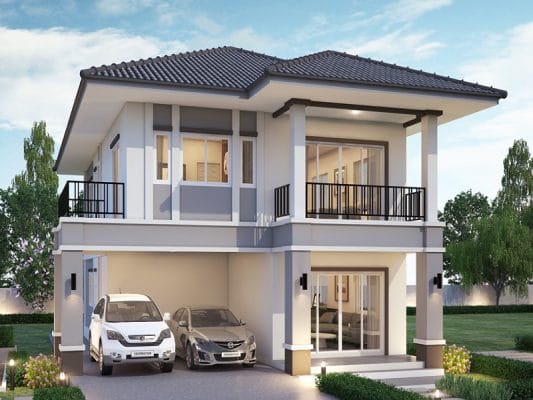 nhà phố mái Nhật hiện đại trẻ trung