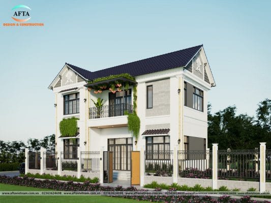 Thiết kế nhà mái nhật 2 tầng hiện đại