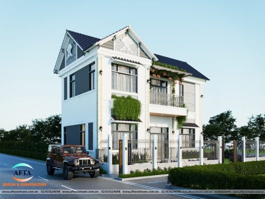 Thiết kế nhà mái nhật 2 tầng hiện đại