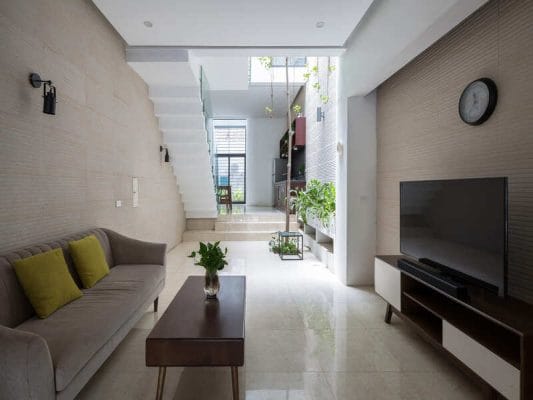 thiết kế nhà ống tầng lệch đẹp 2022