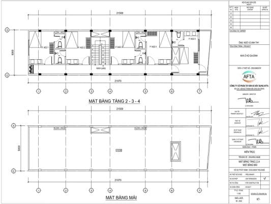 bản vẽ nhà trọ có gác lửng mới nhất