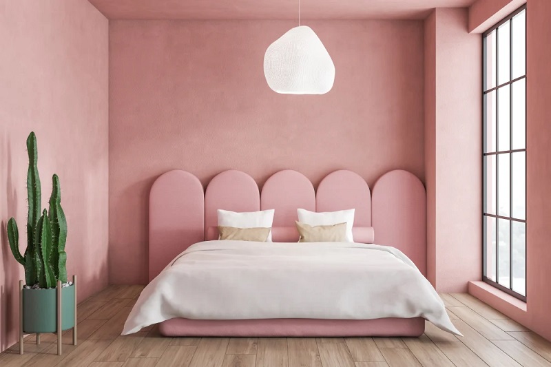 phòng ngủ tông hồng