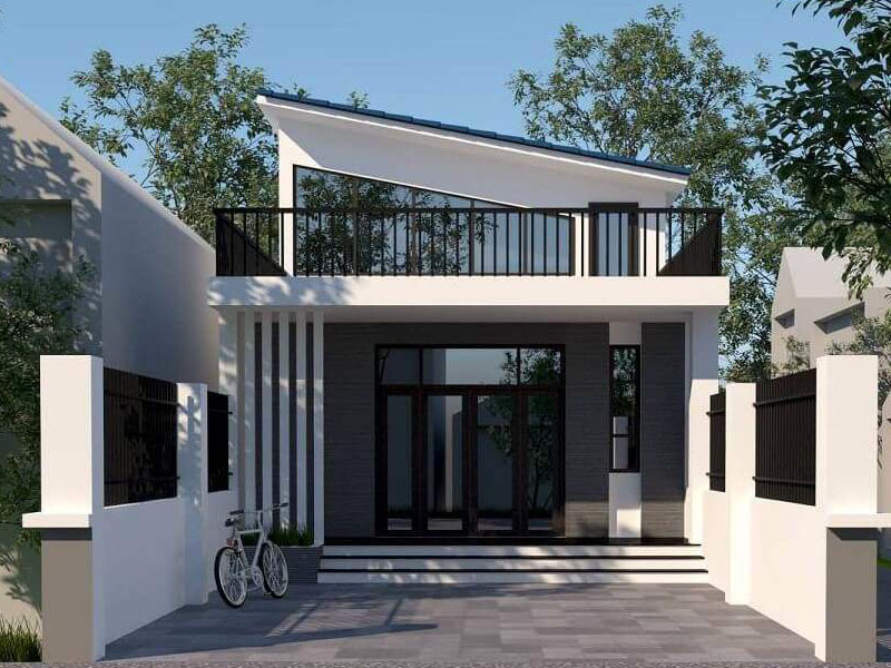 nhà cấp 4 gác lửng có sân thượng