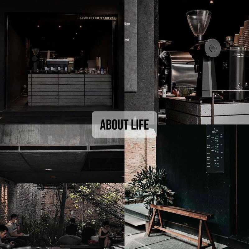 quán cafe tone đen trắng