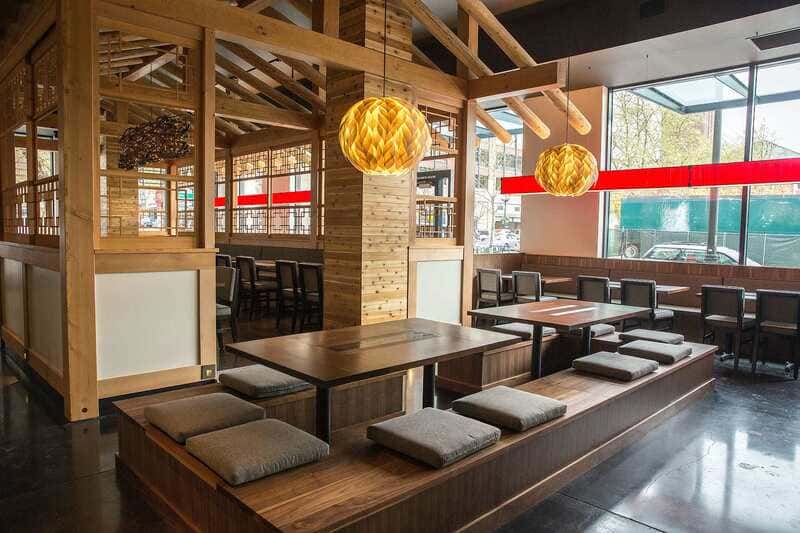 Thiết kế nhà hàng Hàn Quốc bằng vật liệu gỗ