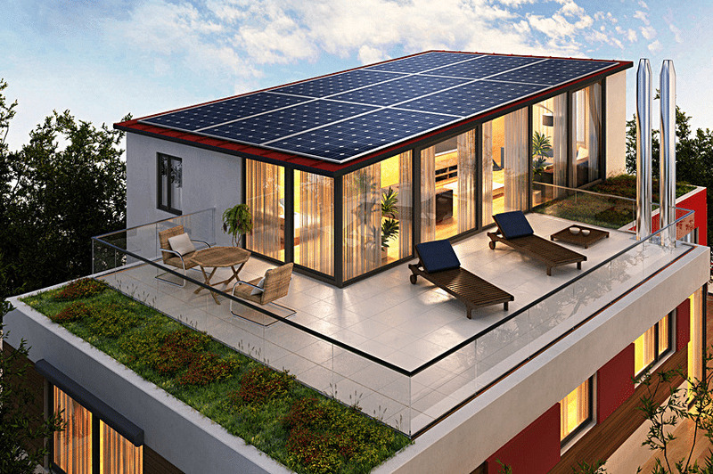 Sử dụng năng lượng mặt trời trong thiết kế biệt thự