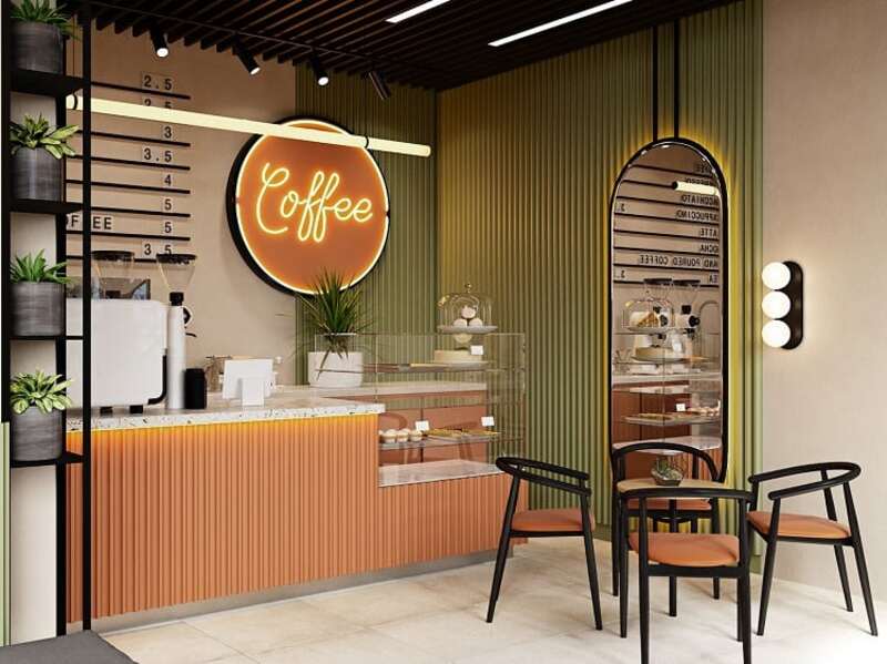 Thiết kế không gian tiêm cafe kết hợp bánh ngọt