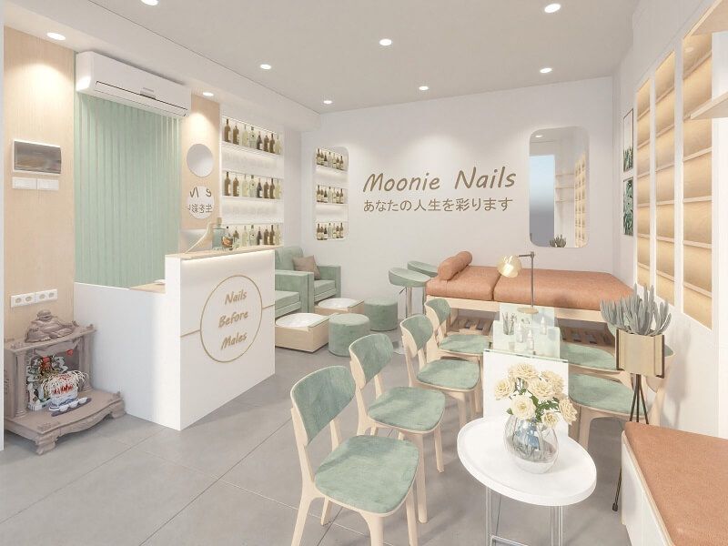 Thiết kế tiệm nail cho người mệnh Thủy