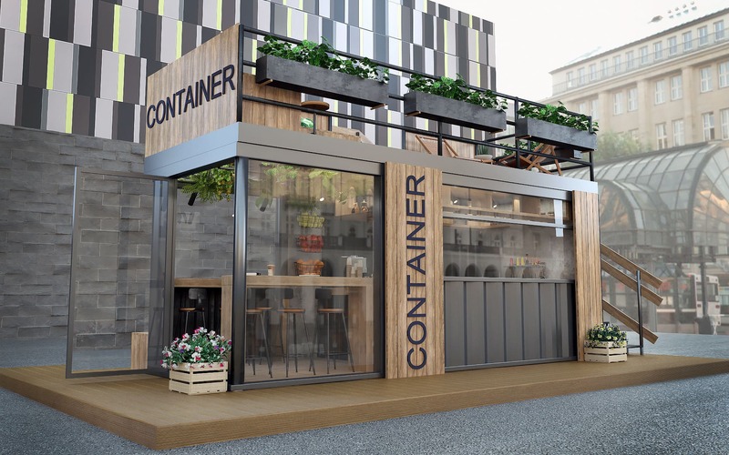 Quán cafe container đường phố