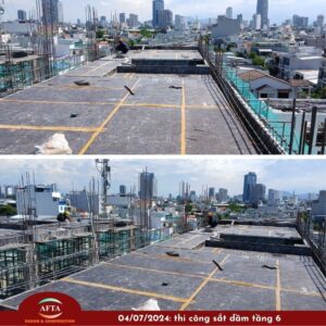 Đóng cốp pha sàn tầng 6
