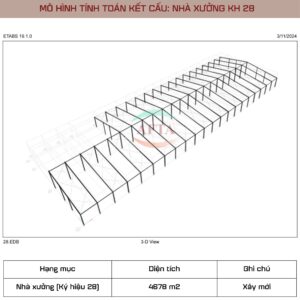 Mô hình kết cấu nhà xưởng KH28