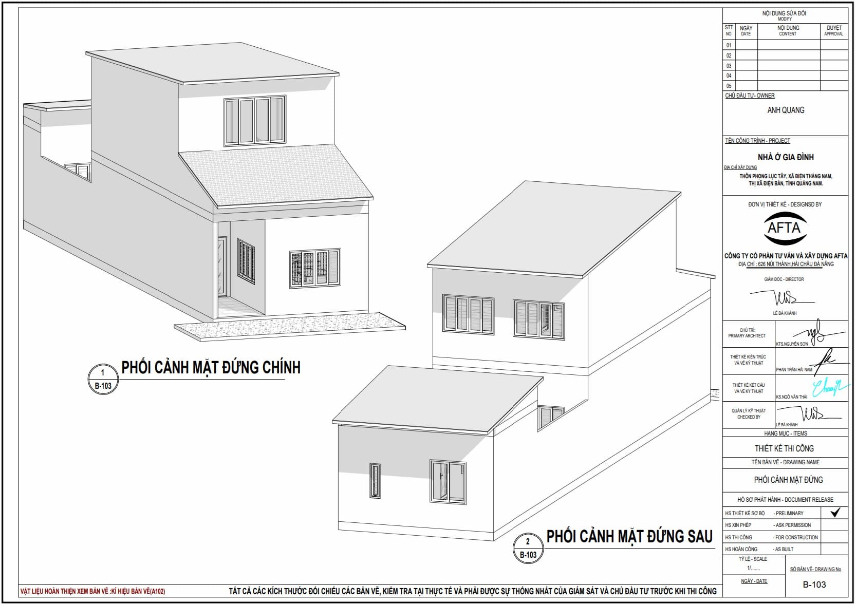 Thiết kế mặt trước và sau của nhà cấp 4 sân vườn