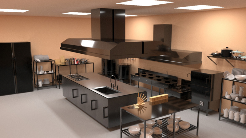 Thiết kế khu vực phòng bếp cho nhà hàng