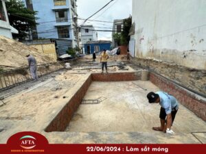 Thi công sắt móng nhà ở kết hợp cho thuê Đà Nẵng