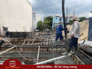 Thi công đổ móng nhà ở kết hợp cho thuê Đà Nẵng