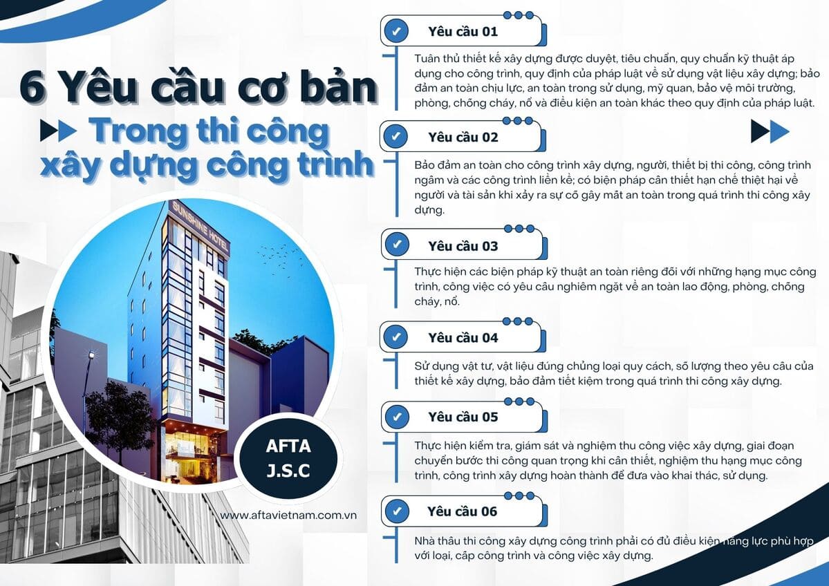 6 yêu cầu cơ bản trong thi công xây dựng công trình