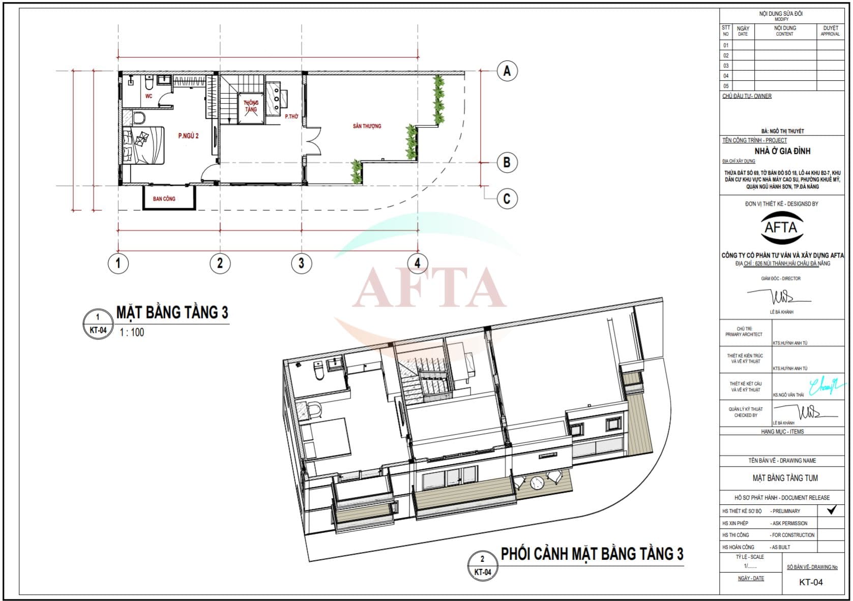 Phối cảnh mặt bằng tầng 3