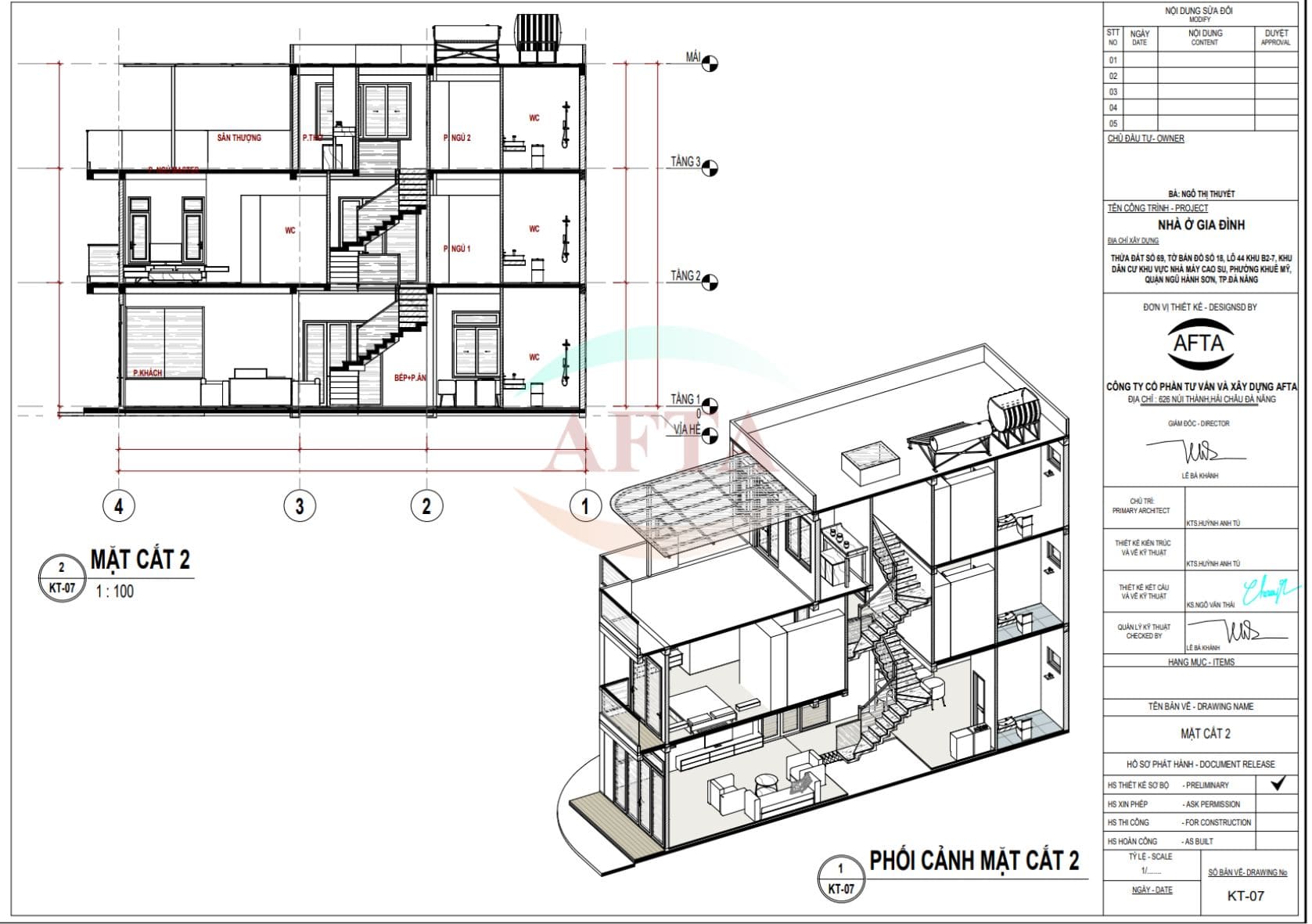 Phối cảnh mặt cắt