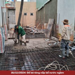 Đổ bê tông nắp bể nước ngầm