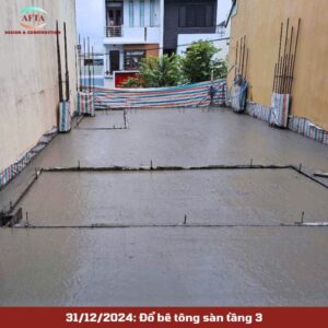 Đổ bê tông sàn tầng 3